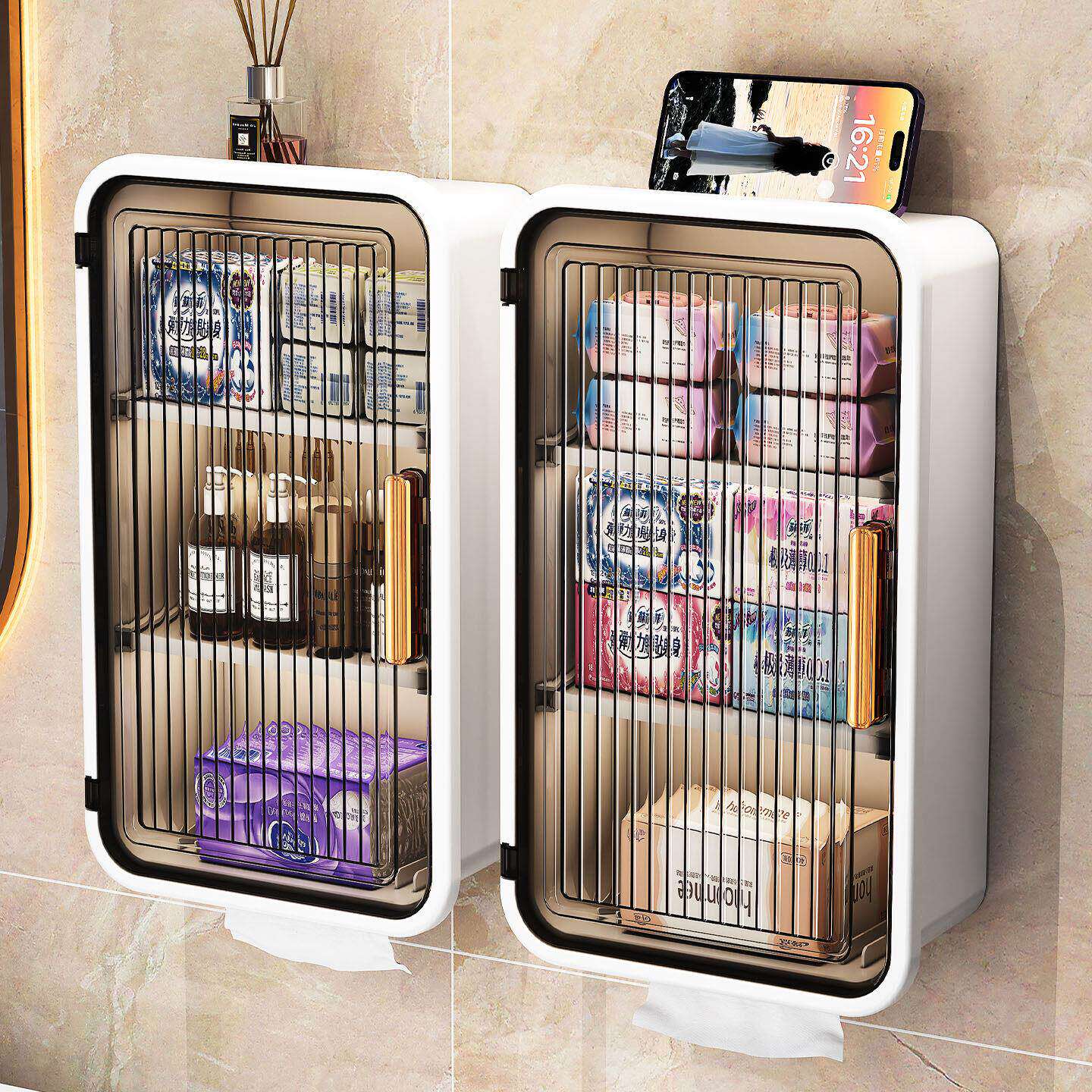 卫生间厕纸盒免打孔壁挂式厕所卫生纸置物架浴室防水卫生巾纸巾盒