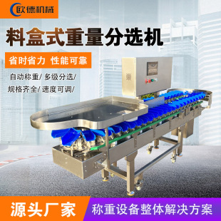 厂家供应鸡腿重量分选机 全自动称重分拣分级机 料盒转盘式分选机