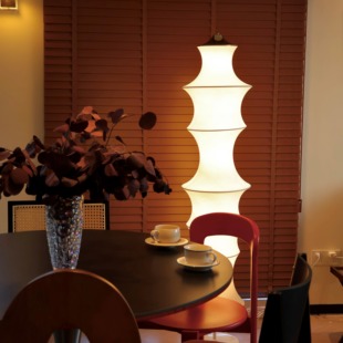 谷甸法式中古风落地灯日式侘寂风布艺卧室客厅立式灯竹节蚕丝灯