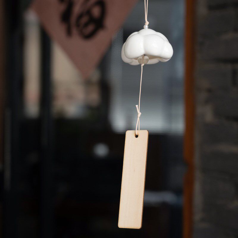 手工可爱彩色云朵风铃挂饰 日式和风门饰铃铛 少女心生日