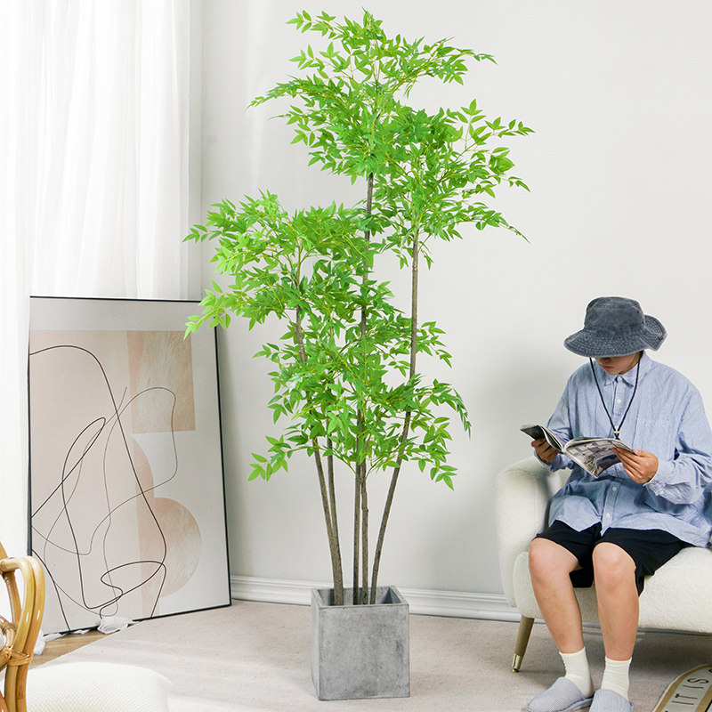 南天竹仿真绿植端仿生植物室内假花盆栽树