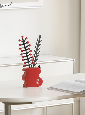 e新年客厅卧室电视柜饰品家居仿真花装饰高