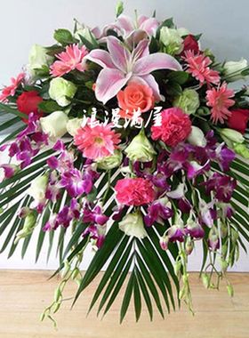 杭州鲜花签到讲台桌花会议用花商务台花专送滨江萧山演讲台鲜花