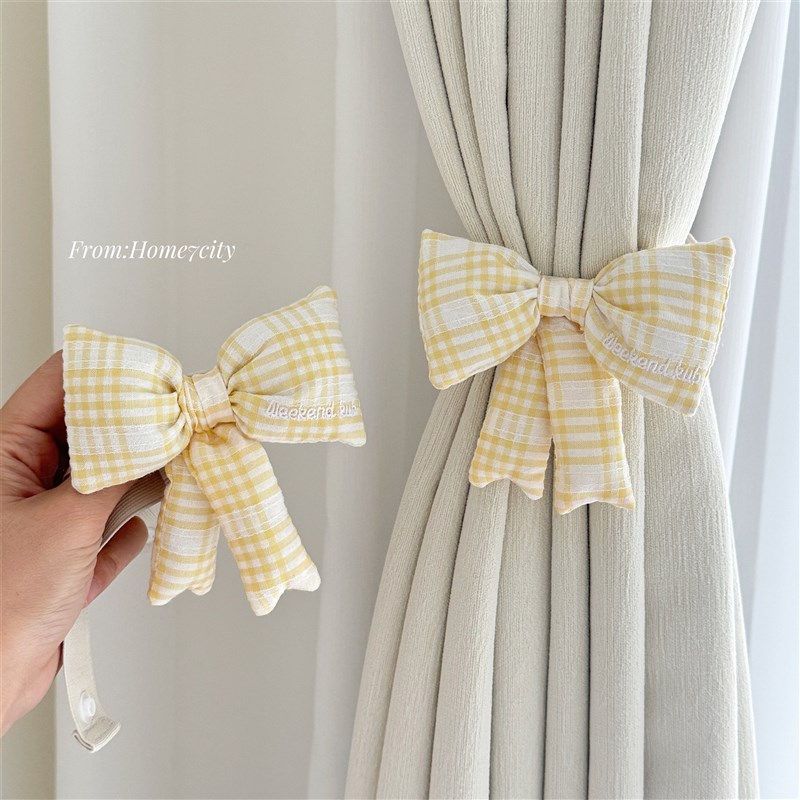 2个装!韩系蝴蝶结窗帘绑带弹力绳环扣收纳带儿童房装饰好物ins风