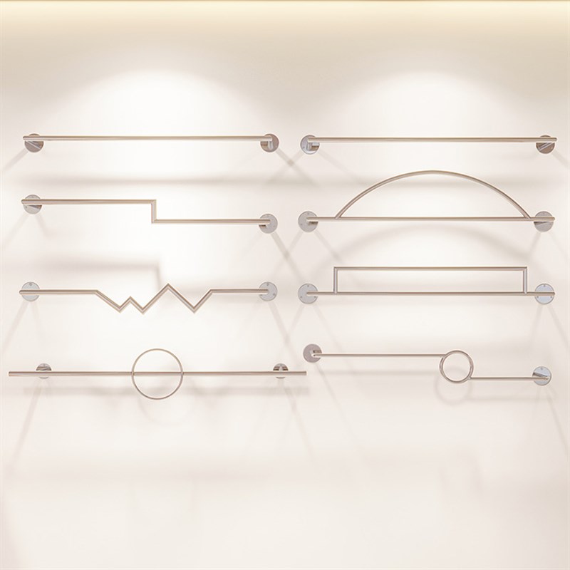 不锈钢正挂展示杆上墙横杆挂衣架挂版创意造型点挂新潮全尺寸定制