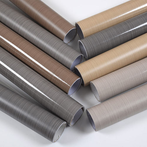 亮面科技木纹贴纸自粘防水家具翻新橱柜衣柜壁纸自粘墙贴木门贴纸