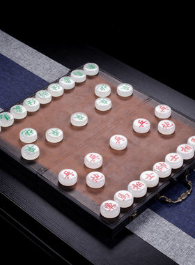 石诚记玉石中国象棋棋盘装长辈老年人节日实用礼品