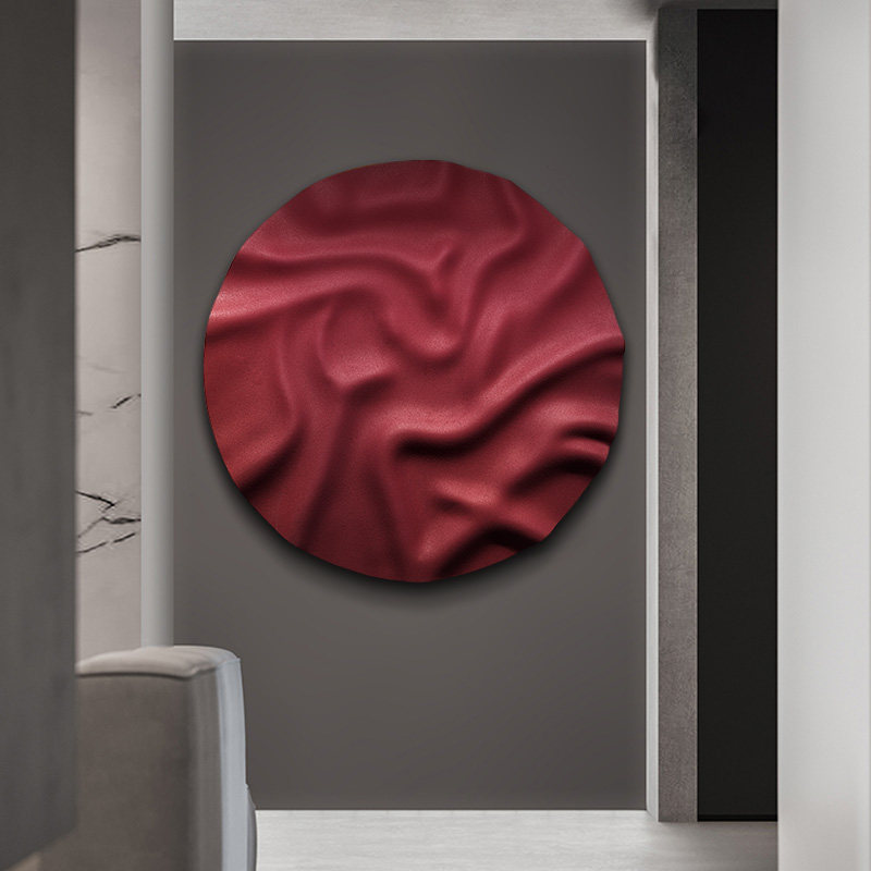 圆形现代简约个性立体木雕挂画客餐厅背景墙象壁画