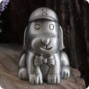 儿童礼物硬币宠物狗锡r制储钱盒创意卡通合金属储蓄罐小狗存钱罐