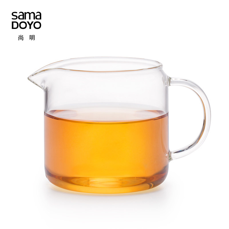 尚明耐热玻璃茶漏分茶器鹰嘴茶海杯手把玻璃公杯功夫茶具