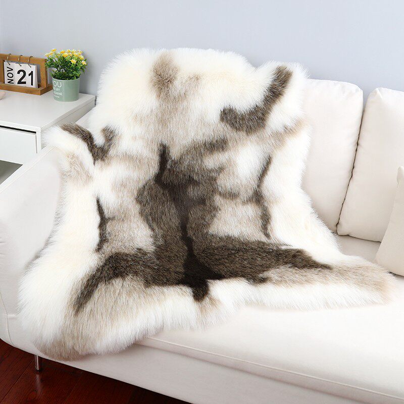 仿真驯鹿皮沙发垫子样板间装饰垫仿皮草长毛沙发盖毯椅子坐垫