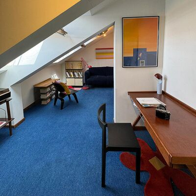 克莱因蓝地毯深蓝色地中海风卧室客厅地毯满铺Oins摄影棚拍照地垫