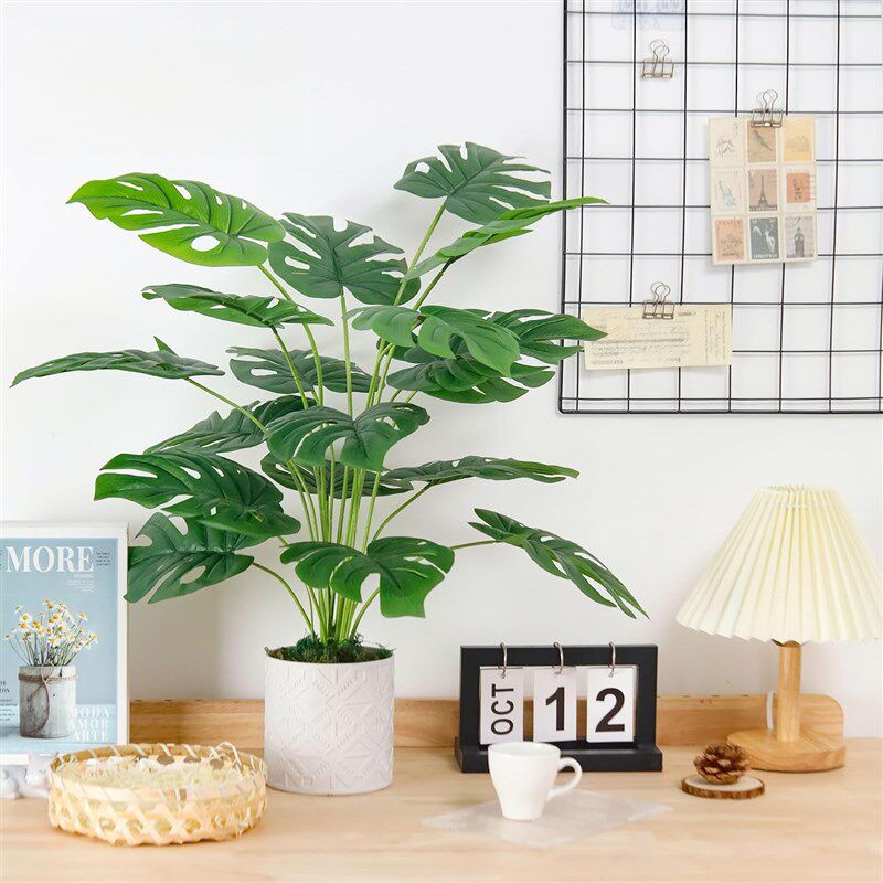 假花仿真花家居客厅卧室落地仿生植物盆栽摆件龟背叶室内装饰绿植