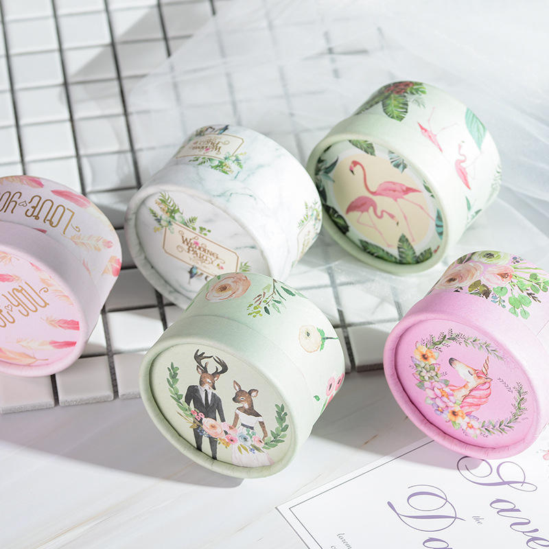 新款圆形小礼盒空盒伴手喜糖盒子婚礼糖果纸盒中式婚宴费列罗2颗