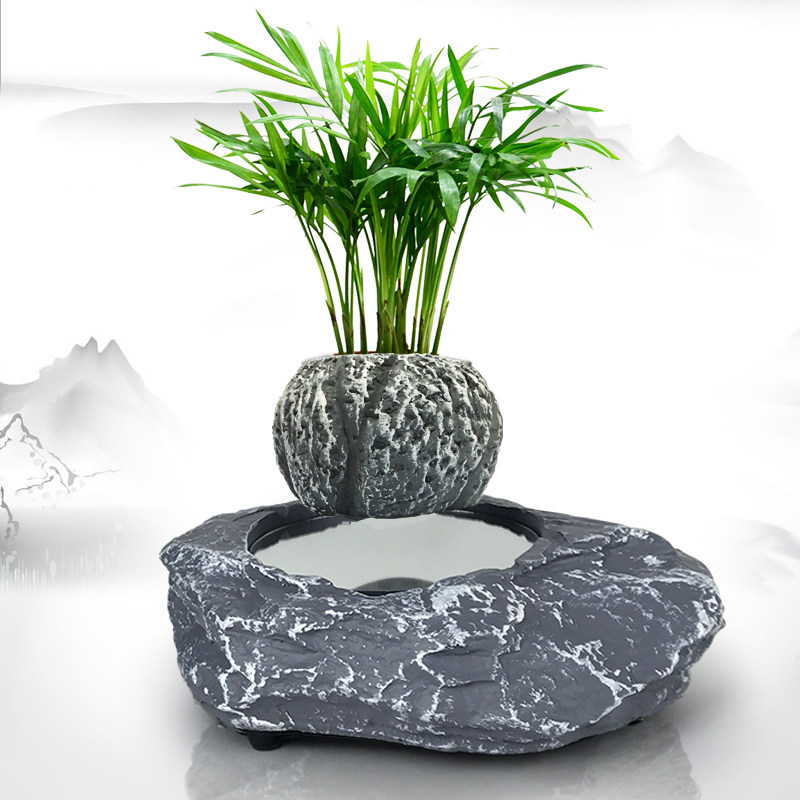 磁悬浮盆栽 空中盆栽植物悬空花盆客厅办公室创意摆件桌面装饰品