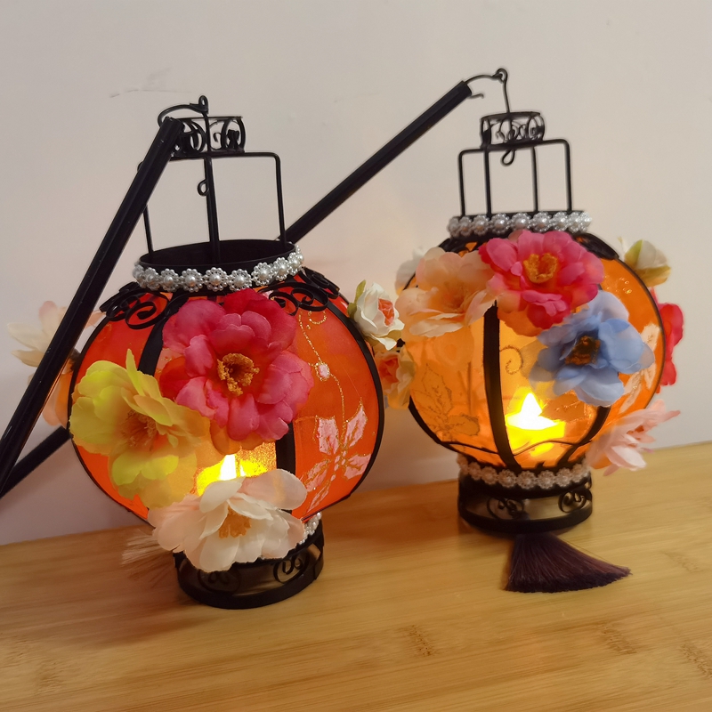 2021中秋节红灯笼新年儿童花灯七夕手提发光宫灯汉服古风拍照道具