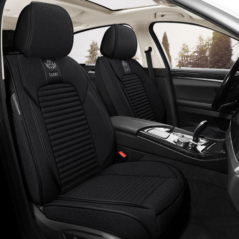 布艺汽车座套四季通用亚麻座椅套单片主驾驶员座垫后排冬季车坐垫