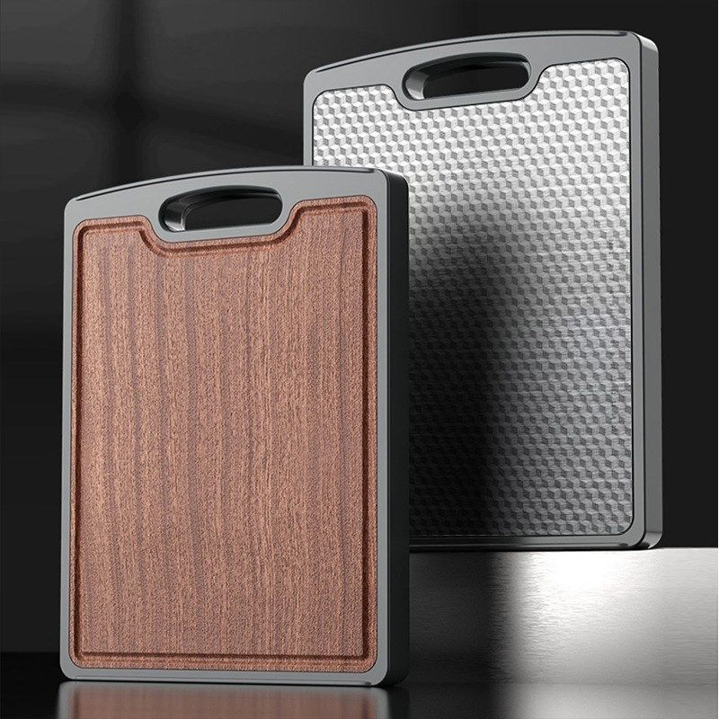 乌檀木菜板整木实木316不锈钢切菜板防霉案板加厚双面砧板防滑,厨房/烹饪用具,砧板/菜板,淘宝优惠券,粉丝福利购,淘宝优惠卷