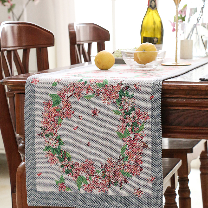 ekelund花环桌旗法式氛围感长条餐桌桌旗布茶几电视柜五斗柜盖布