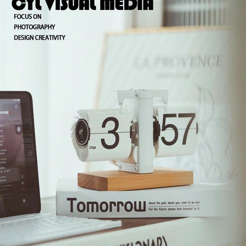 创意个性复古机械自动翻页时钟桌面摆件家居数字钟表座钟摆钟挂钟,家居饰品,立钟/落地钟,淘宝优惠券,粉丝福利购,淘宝优惠卷