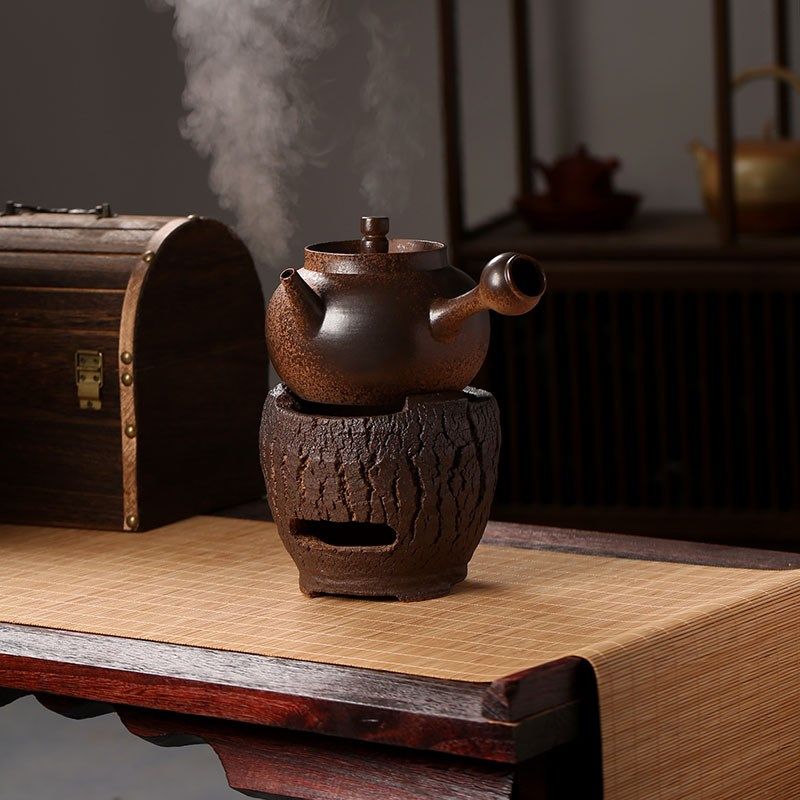 中式防裂煮茶炉柴烧捏裂纹碳炉复古窑变煮茶壶碳煮木碳橄榄碳烧水,餐饮具,煮茶炉,淘宝优惠券,粉丝福利购,淘宝优惠卷