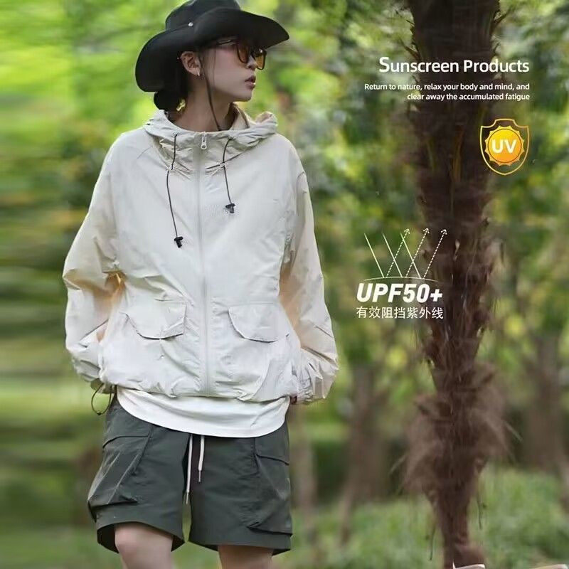 男女通用轻薄款防紫外线冰丝工装风防晒衣女款夏季户外冲锋衣外套