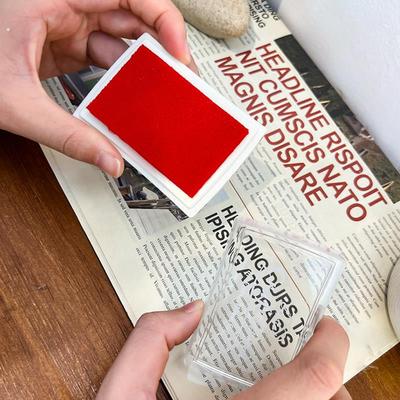 宝宝手足印泥印台红色速干易洗手指纹爱心印章印尼专用