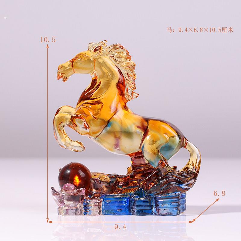 琉璃十二生肖工艺品摆饰鼠牛虎兔猪马牛羊鸡兔龙蛇电视柜装饰品