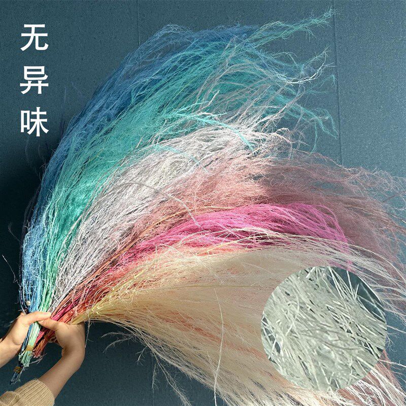 龙须草羽毛草长毛草石草婚庆软装花艺装饰花束材料永生花厂家