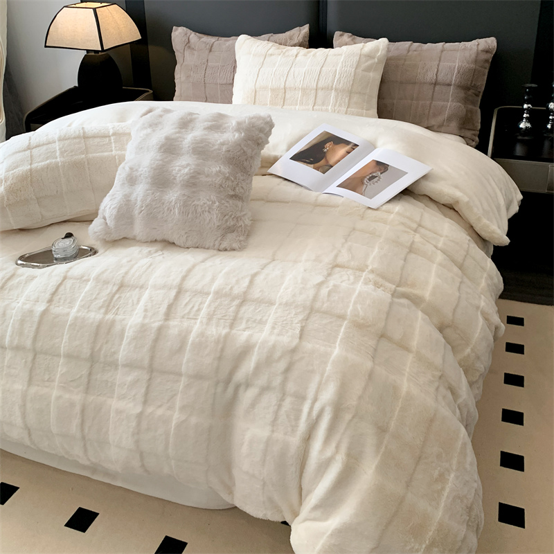 加厚保暖a类懒兔毛单件被罩亲肤双面绒单双人冬季被罩定制 - 封面