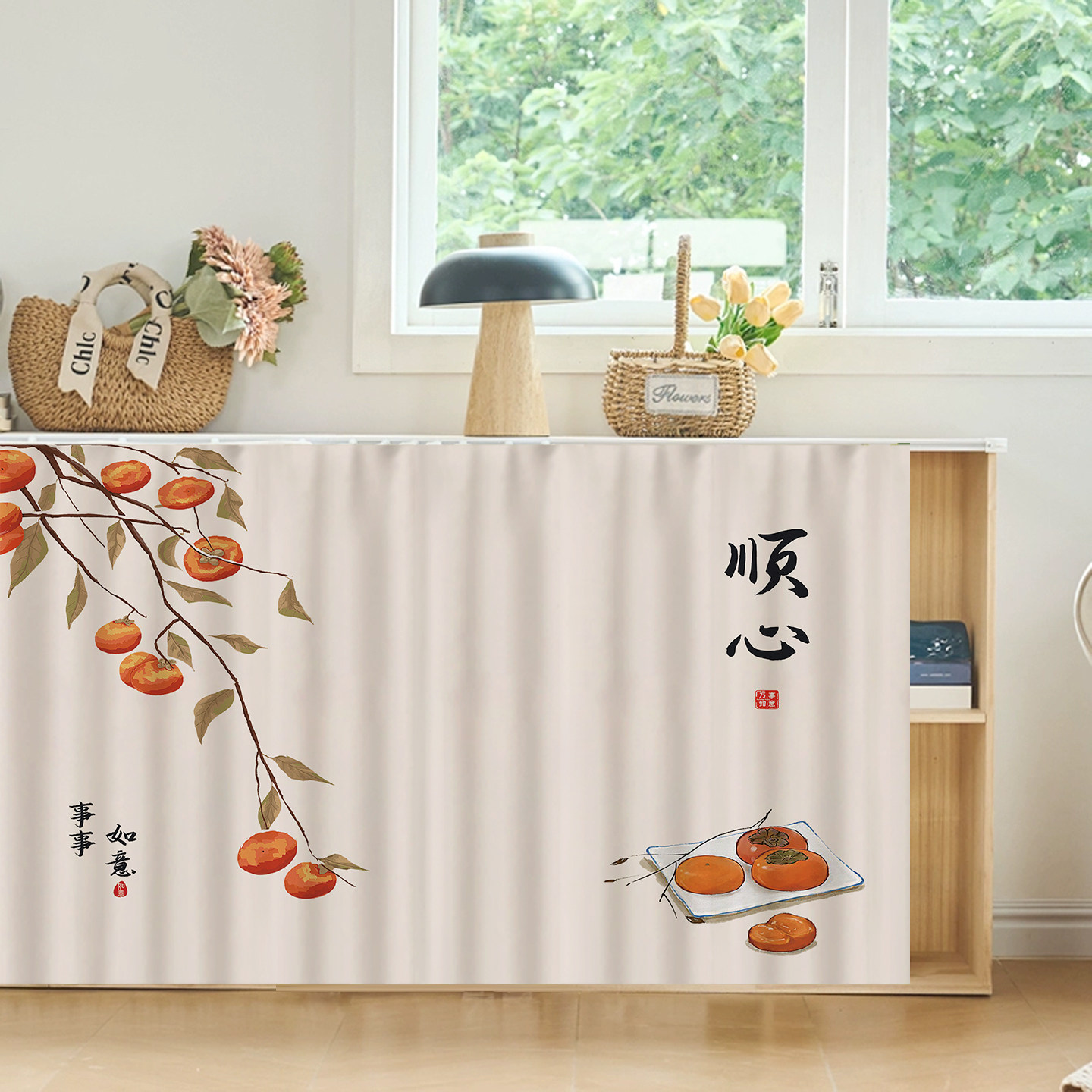 柜子遮挡帘免打孔鞋柜衣柜门帘厨房杂物橱柜防尘布帘置物架遮丑帘,居家布艺,门帘,淘宝优惠券,粉丝福利购,淘宝优惠卷