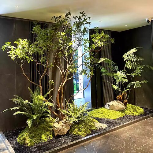 高端模拟马醉木绿化植物造景窗植物室内模拟树装饰树大型人工树景