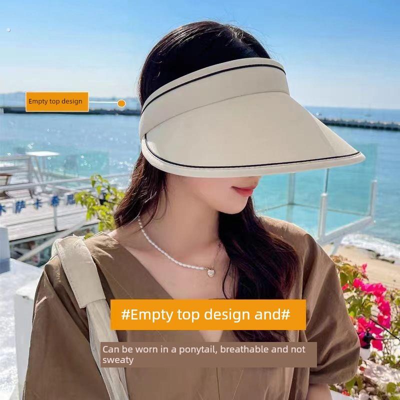 UPF50+夏季大帽檐防晒遮阳帽子女2025新款防紫外线太阳帽空顶遮脸