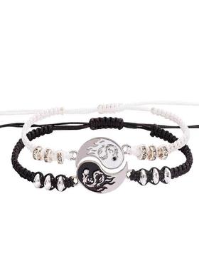 毕业季礼物好朋友黑白双龙拼接兄弟项炼二人吊坠挂件覆古生肖生