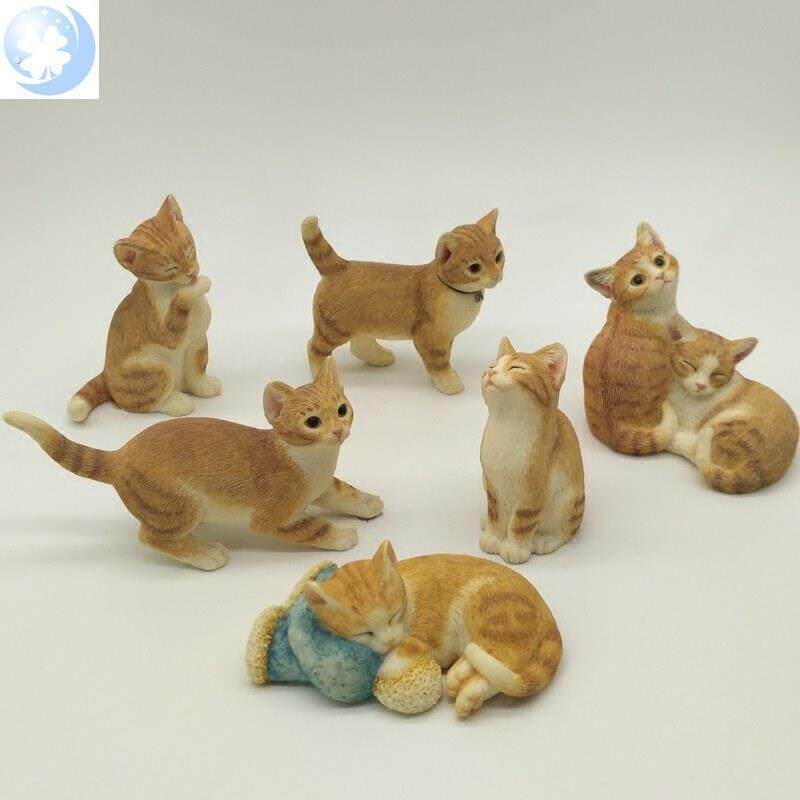 创意日系治愈小摆件猫咪礼物装饰品假仿真小猫可爱动物桌面解压系