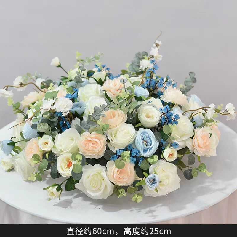 圆形餐桌花摆花酒店餐厅宴会圆桌中间装饰假花仿真花摆设花艺摆件
