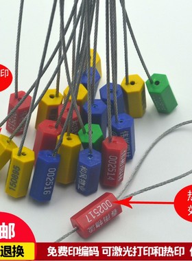 一次性钢丝封条铅封电表封签集装箱塑料锁扣条防盗防掉包标签扎带