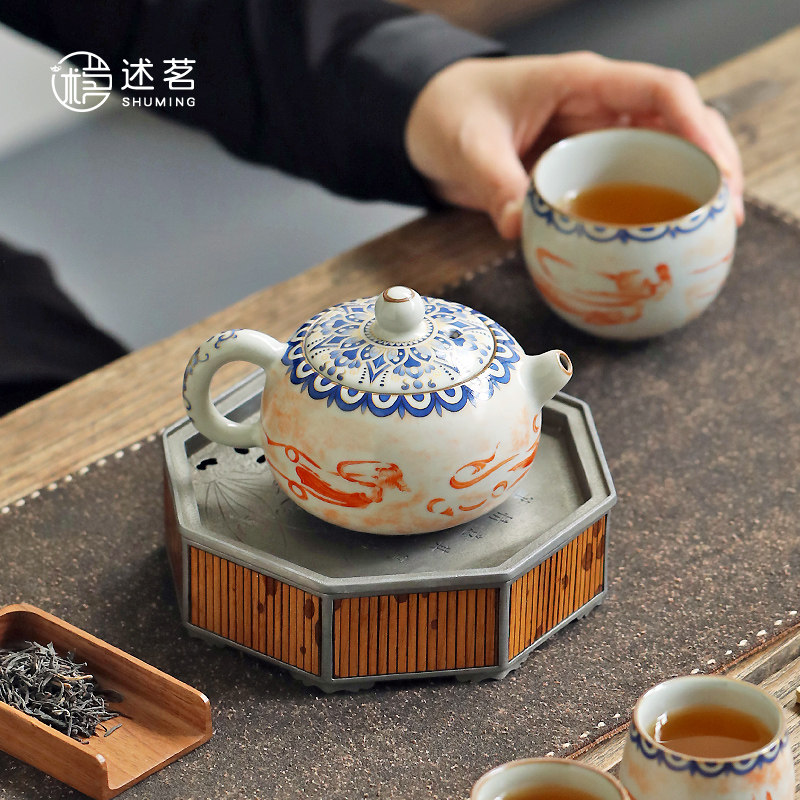 敦煌飞天汝窑西施壶陶瓷家用功夫茶具茶壶茶杯主人杯大容量单壶