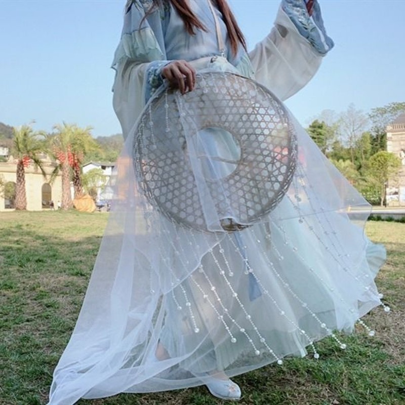 汉服摄影拍照道具斗笠帽水晶帘帷幕武侠古风拍照摄影写真遮容面纱