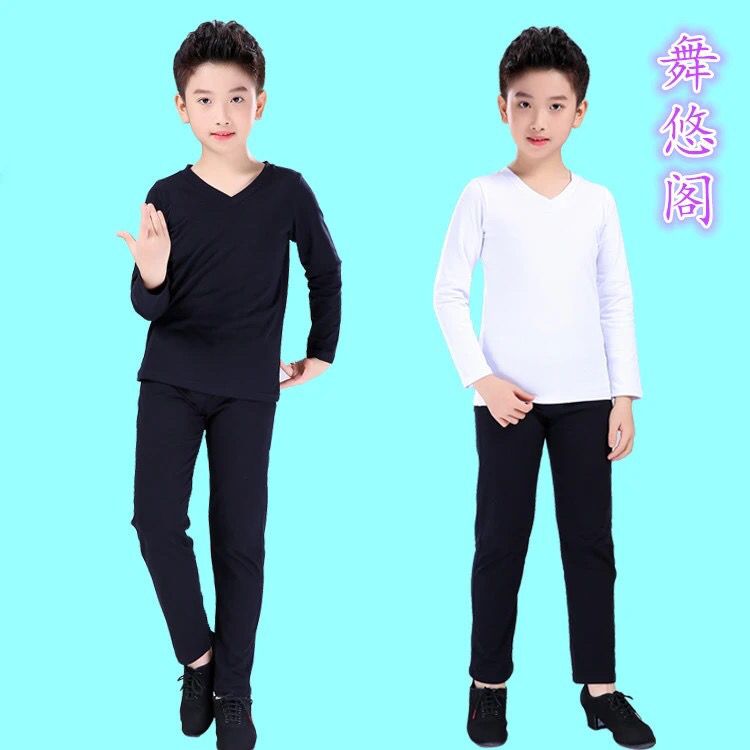 儿童舞蹈服长袖套装 女童舞蹈服练功服 男童拉丁舞服幼儿中国舞春