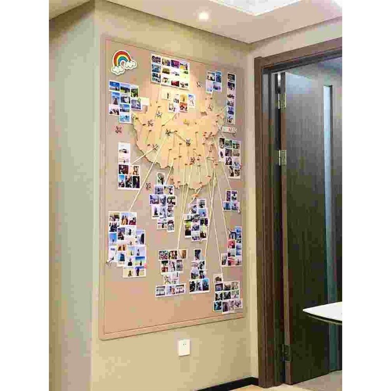 旅行足迹地图照片墙毛毡中国足记打卡标记背景图装饰板墙贴免打孔