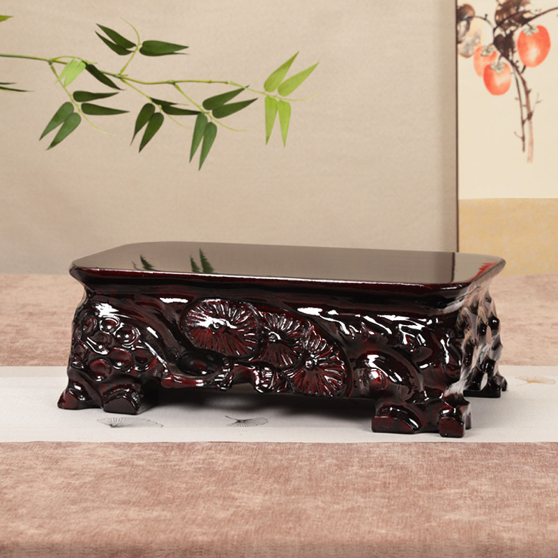 实木根雕奇石头底座花瓶花盆茶壶玉石鱼缸工艺品摆件泰山石木底托