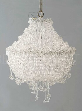 ABe爱贝灯饰 欧法式水晶蝴蝶吊灯 浪漫重工水晶公主女儿房卧室灯