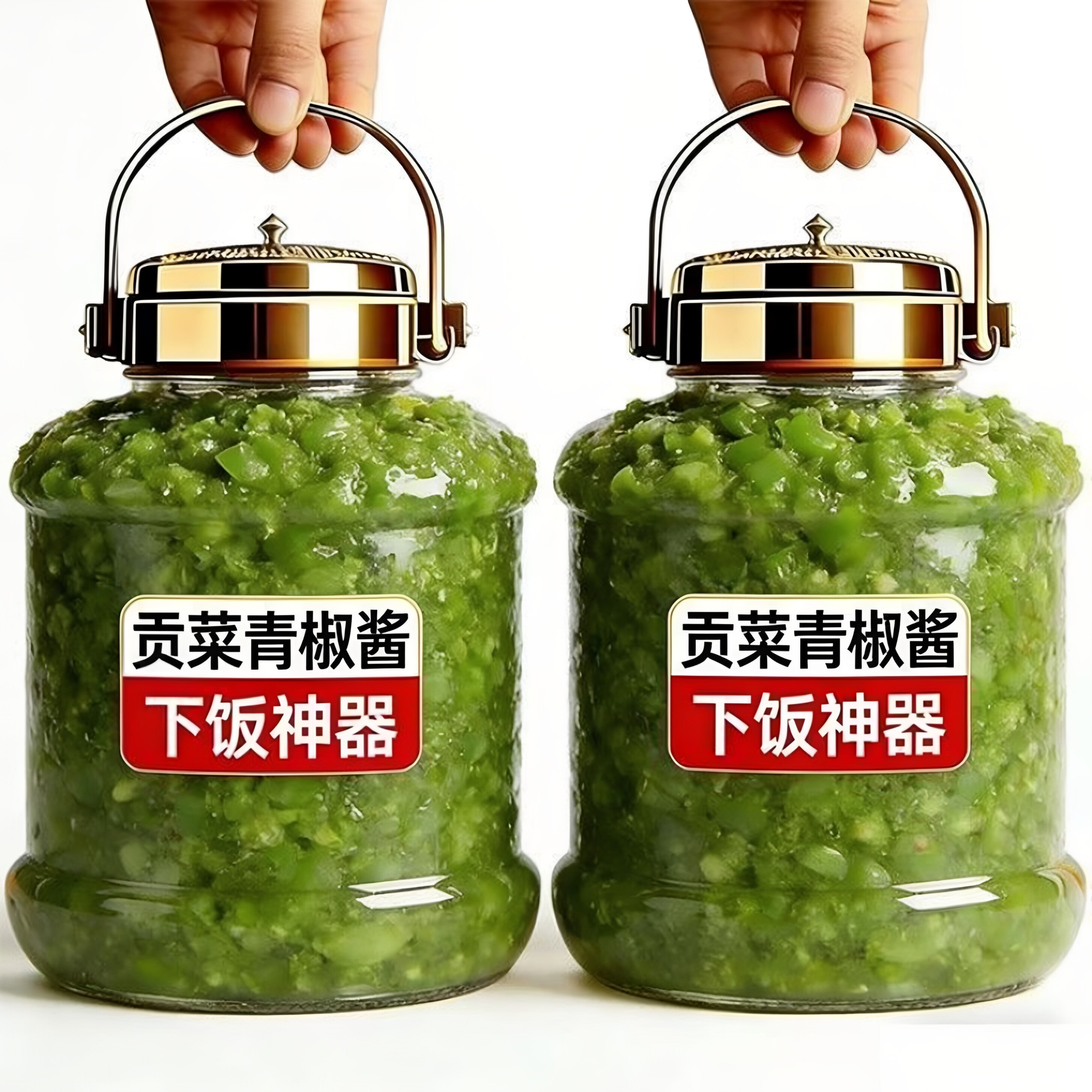 开味鲜脆青椒酱贡菜辣椒酱拌饭拌面拌菜酱开胃下饭菜火锅蘸料酱