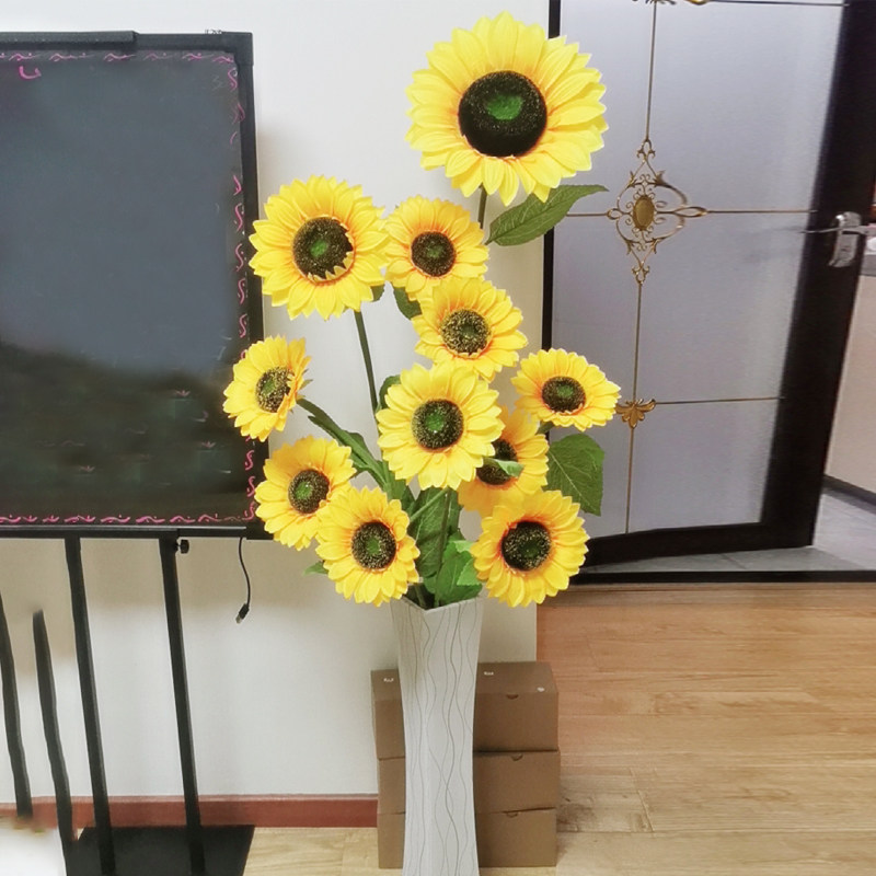 假花仿真向日葵花束摆件客厅室内绢花装饰酒店橱窗摆设太阳花插花