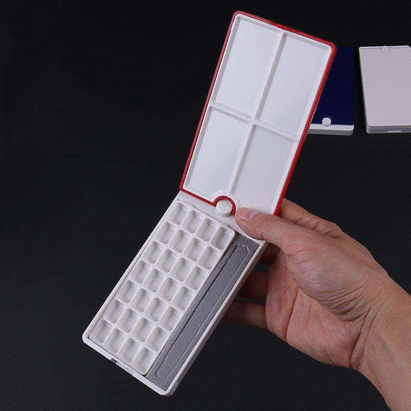 迷你水彩颜料分装保湿盒多功能调色板便携旅行美术生写生绘画专用