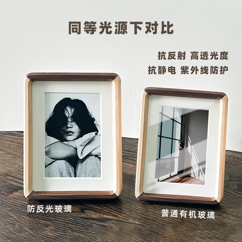 签名照收藏框双拼摆台带无酸卡纸像框照相片亲签保护相框