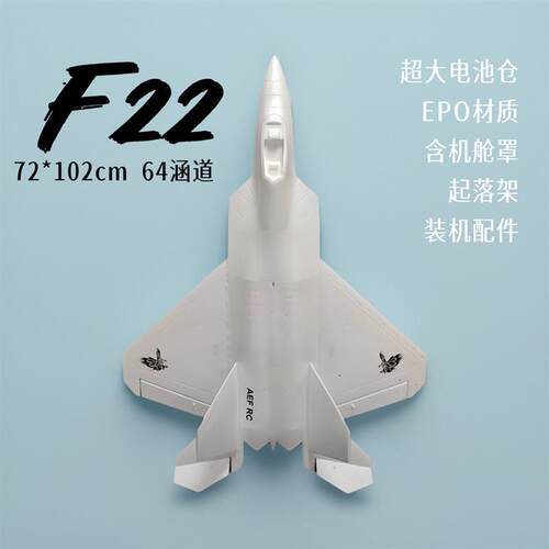 F22 64mm涵道固定翼航模猛禽 电动遥控飞机EPO战斗机飞机玩具