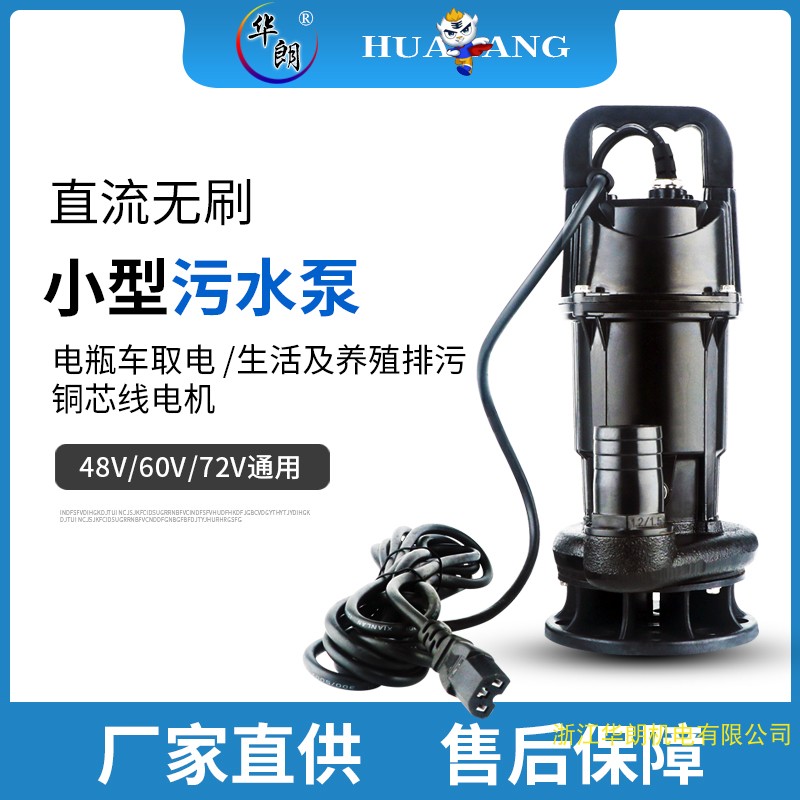 车直流无刷污水泵48V-72V电动车抽水机 高扬程潜水泵浇花浇菜