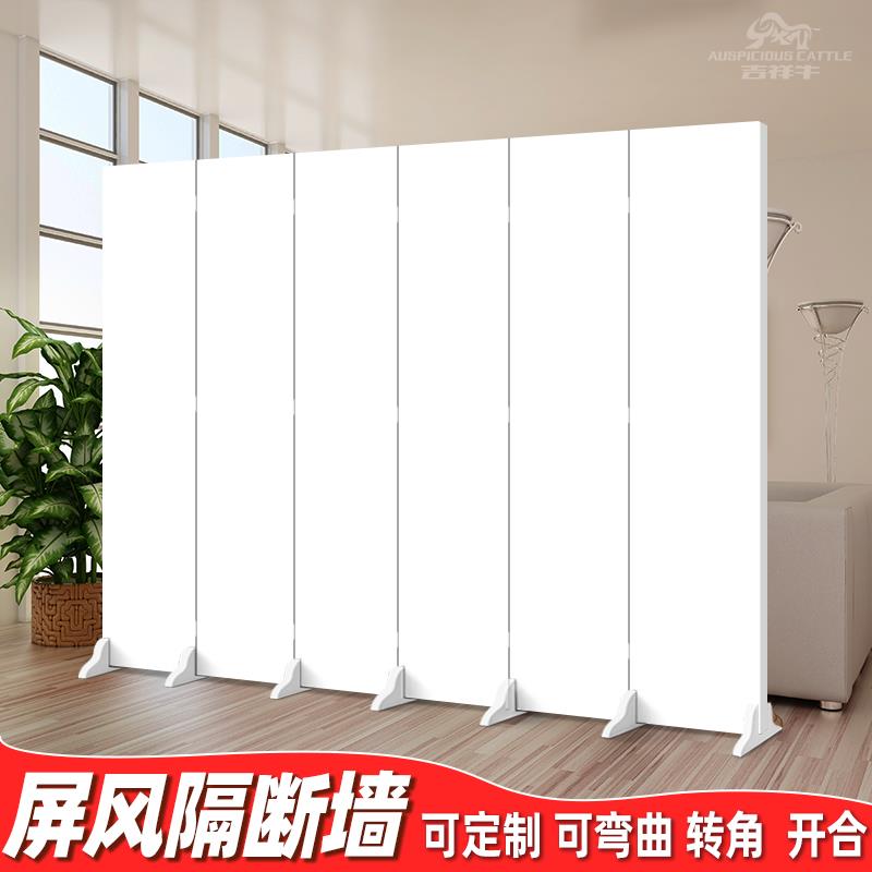 带门免打孔屏风隔断自装可移动房间一面假墙门自装办公室隔板定制
